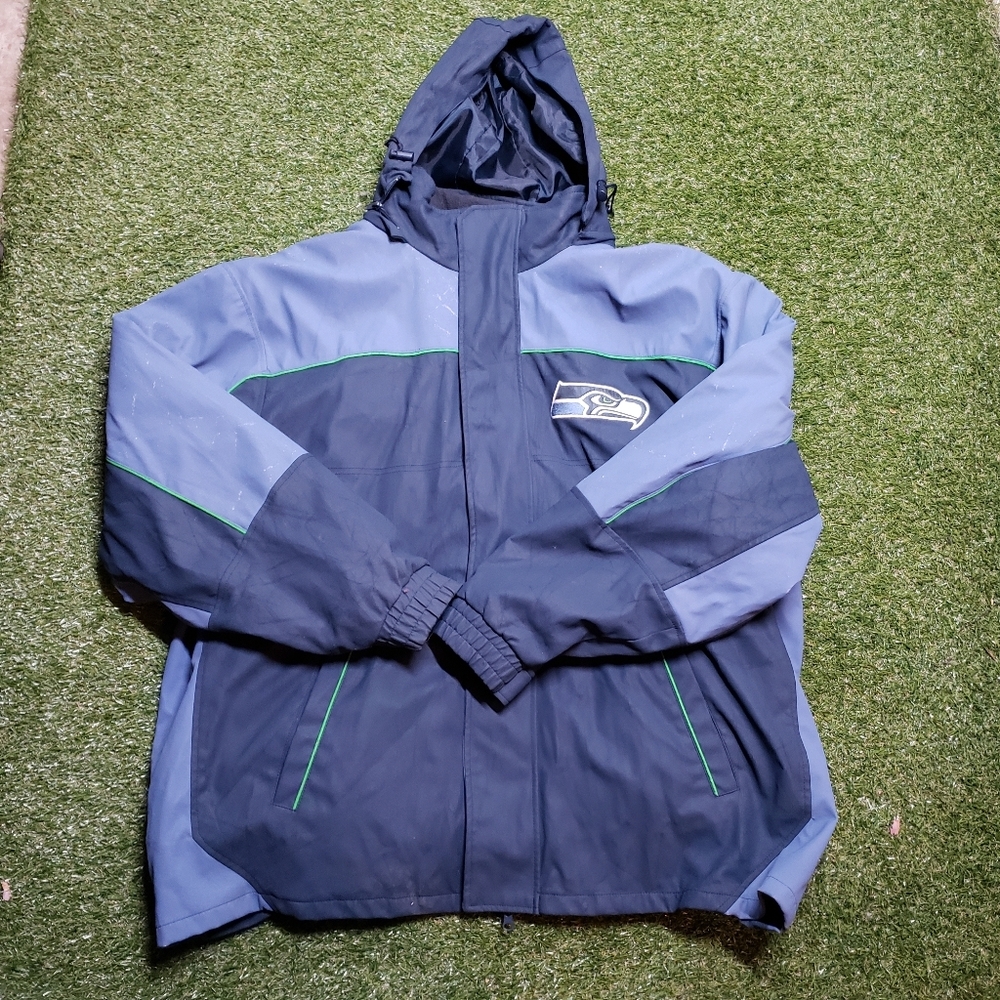 Vintage 2000s 2 In 1 reversible Seattle Seahawks jacket Sizs XL H1